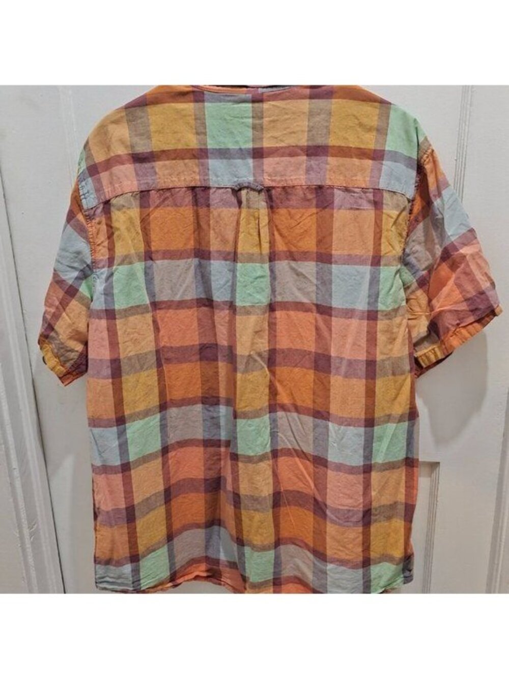 Free Assembly Casual Short Sleeve Button Shirt - Plaid - XXL - Picture 8 of 10